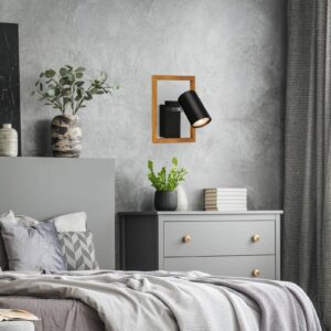 Svítidlo Briloner černá kov/dřevo