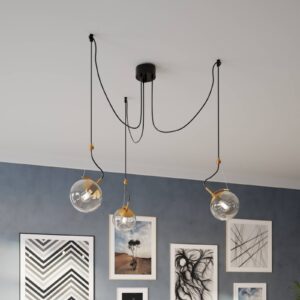 Svítidlo By Rydéns kouřově šedá-transparentní/mosaz/černá sklo/kov