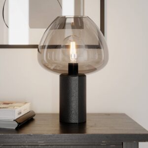 Svítidlo By Rydéns černá/kouřově šedá imitace kůže/kov/sklo