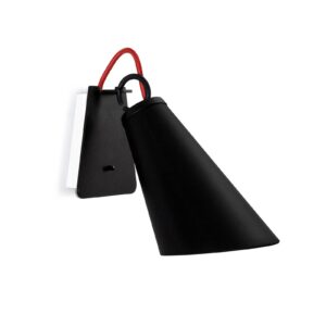 Svítidlo Domus černá/červená ocel/kov/textil