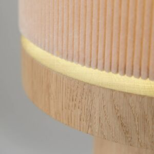 Svítidlo Domus světlé dřevo/cord cream/stříbrošedá bílý dub/textil