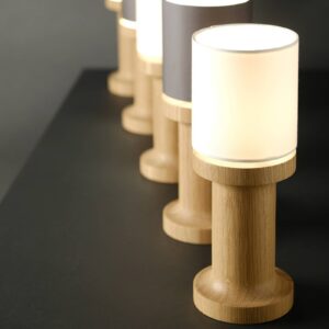 Svítidlo Domus světlé dřevo/grafit dub/chintz/plast