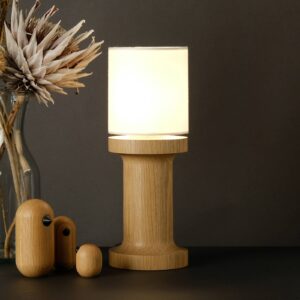 Svítidlo Domus světlé dřevo/ivory dub/chintz/plast