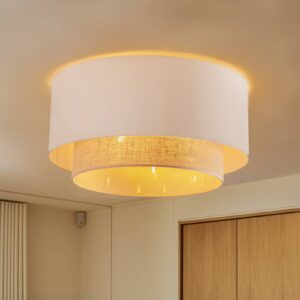 Svítidlo Duolla krémová/hnědá Bavlna/kov/juta