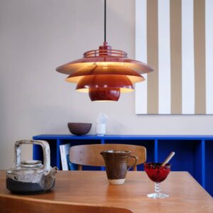 Svítidlo Dyberg Larsen tmavě červená ocel