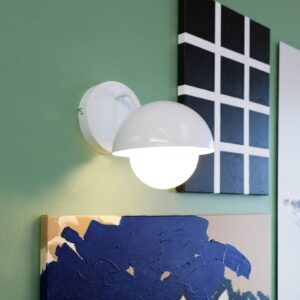 Svítidlo Dyberg Larsen lesklá bílá kov/sklo