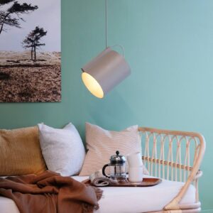 Svítidlo Dyberg Larsen šedá/světle hnědá kov/dřevo