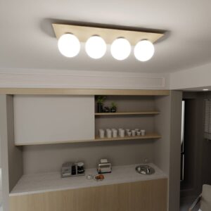 Svítidlo EMIBIG LIGHTING hnědá/opál překližka/sklo