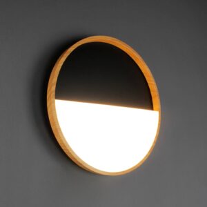 Svítidlo Eco-Light černá/světlé dřevo Hliník