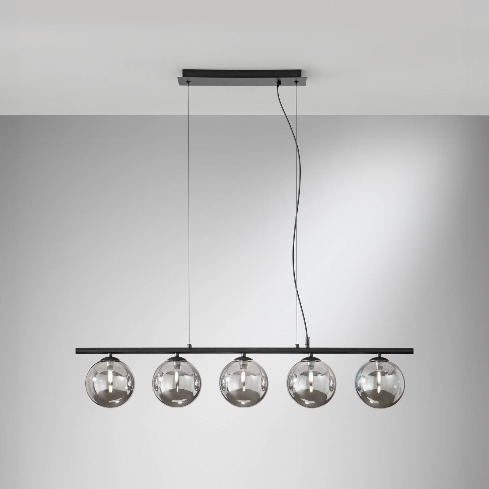 Svítidlo Eco-Light kouřově šedá/černá Sklo/kov