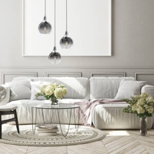 Svítidlo Eko-Light kouřově šedá/stříbrná sklo/kov/plast