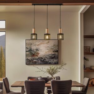 Svítidlo Eko-Light černá/barva dřeva kov/dřevo