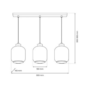 Svítidlo Eko-Light oranžová/černá sklo/kov