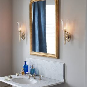 Svítidlo Elstead leštěná mosaz/čirá Hliník/sklo