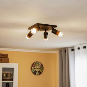 Svítidlo Envostar černá/tmavé dřevo/čirá železo/dřevo