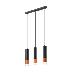 Svítidlo Envostar černá/tmavé dřevo/čirá železo/dřevo