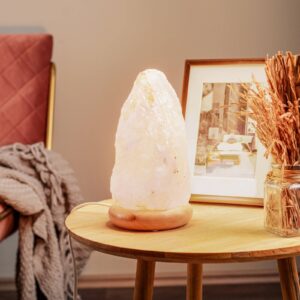 Svítidlo Envostar červenavě průsvitný/světlé dřevo Solný kámen/bukové dřevo