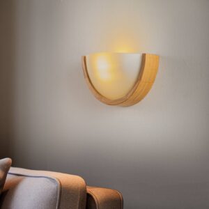 Svítidlo Envostar dub přírodní/bílá dřevo/sklo