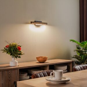 Svítidlo Envostar dřevo tmavé/černá borovicové dřevo mořené/kov