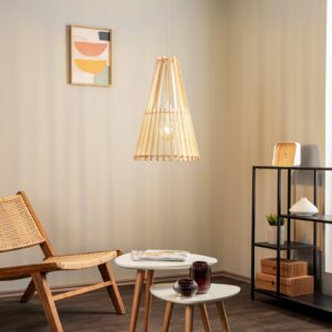 Svítidlo Envostar přírodní/bílá dřevo/kov