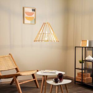 Svítidlo Envostar přírodní/bílá dřevo/kov