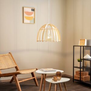 Svítidlo Envostar přírodní/bílá dřevo/kov