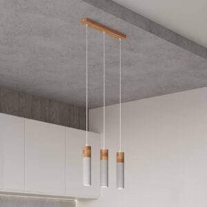 Svítidlo Envostar betonově šedá/světlé dřevo beton/dřevo