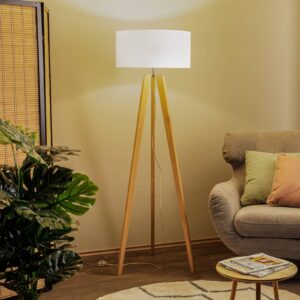 Svítidlo Envostar hnědá/bílá Borovice mořená/bavlna s biologicky rozložitelnou fólií