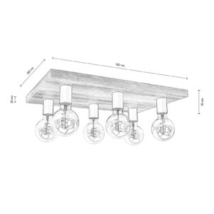 Svítidlo Envostar hnědá/černá Borovice mořená/kov
