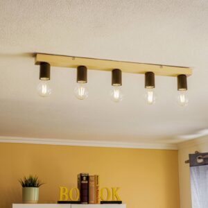 Svítidlo Envostar světlé dřevo/černá Bukové dřevo/ocel