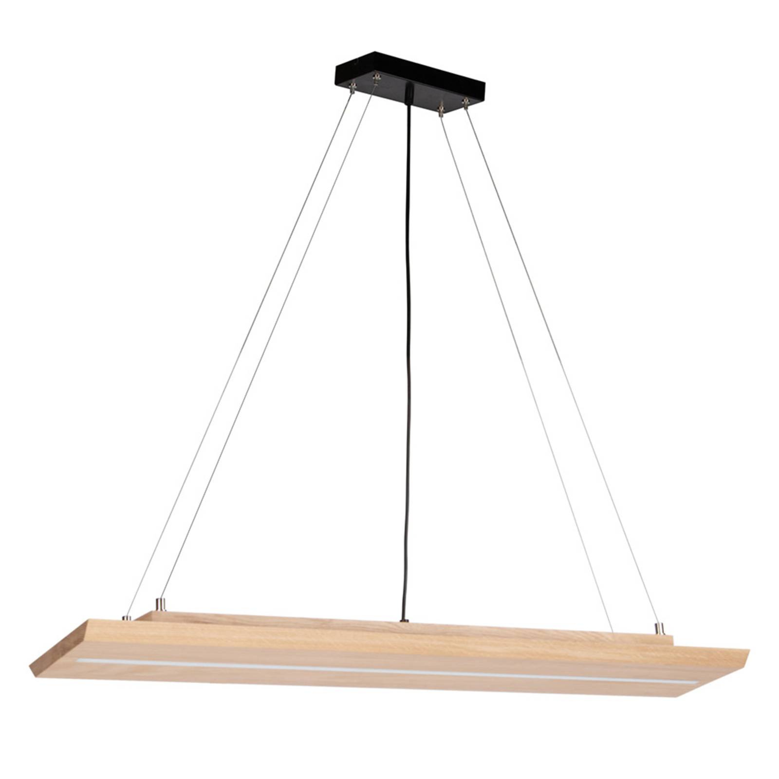 Envostar Tribe LED závěsné světlo, buk olejovaný, Obývací pokoj / jídelna, bukové dřevo olejované, kov, 27W, P: 100 cm, L: 20 cm - Image 2