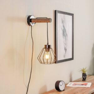 Svítidlo Envostar ořech/černá Borovice mořená/kov