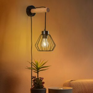 Svítidlo Envostar hnědá/černá Borovice mořená/kov