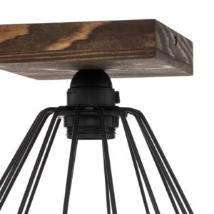 Svítidlo Envostar černá/tmavé dřevo kov/borové dřevo mořené