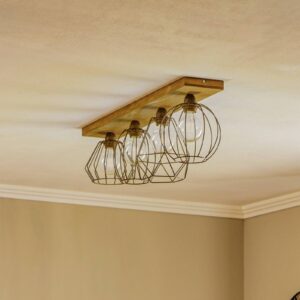 Svítidlo Envostar černá/tmavé dřevo kov/borové dřevo mořené