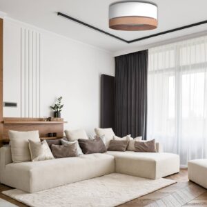 Svítidlo Euluna juta/bílá textil/juta/fólie/kov