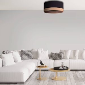 Svítidlo Euluna juta/černá textil/juta/fólie/kov