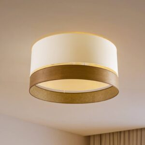 Svítidlo Euluna dub tmavý/ecru textil/dýha/fólie/kov