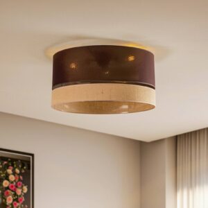 Svítidlo Euluna juta/tmavě hnědá textil/juta/fólie/kov