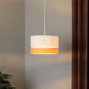 Svítidlo Euluna jasan/ecru textil/dýha/fólie/kov