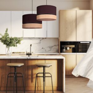 Svítidlo Euluna juta/tmavě hnědá textil/juta/fólie/kov