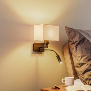 Svítidlo Euluna černý/béžový ocel/velour