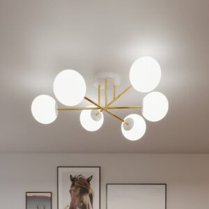 Svítidlo Euluna bílá/zlato/bílý opál Ocel/sklo