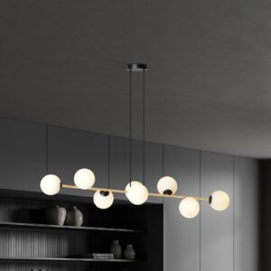 Svítidlo Euluna černý/zlatý/bílý opál Ocel/sklo