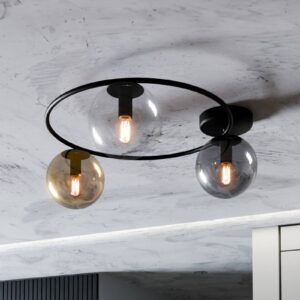 Svítidlo Euluna černá/čirá/grafitová/jantarová ocel/sklo