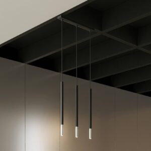 Svítidlo Euluna černá/chrom Ocel/polyester