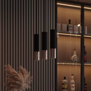 Svítidlo Euluna černá/měděná Ocel/polyester