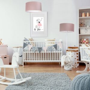 Svítidlo Euluna bílá/růžová kov/plast PVC/velur