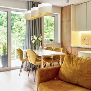 Svítidlo Euluna bílá/béžová/zlatá kov/plast PVC/velur