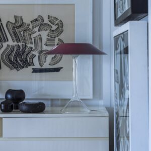 Svítidlo Foscarini tmavě červená/čirá Sklo/kov